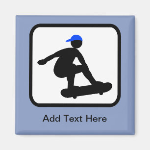 Skater op Skateboard Logo Magneet