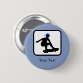 Skater op Skateboard Logo Ronde Button 5,7 Cm (Voorkant /achterkant)