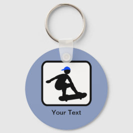  Skater op Skateboard Logo Sleutelhanger