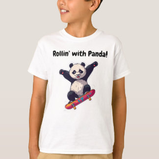 Skater Panda Kids T-Shirt – Cartoon T-shirt