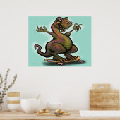 Skater Saurus Rex Poster (Keuken)