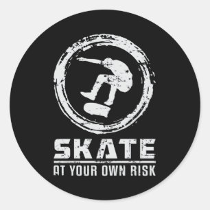 Skater Schaats Skateboard Skateboarden Gift Idee Ronde Sticker
