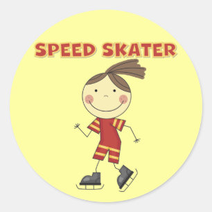 Skater-shirts met meisjessnelheid ronde sticker