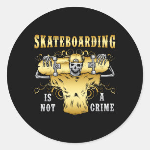 Skater Skateboard Schaats Skateboarden Gift Idee Ronde Sticker
