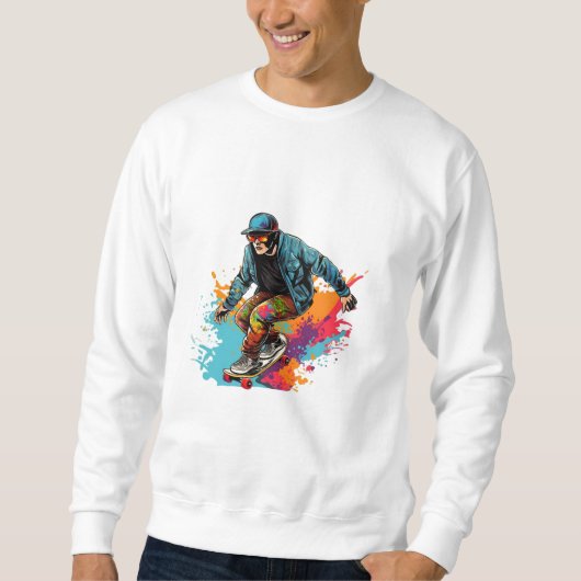 skater sweatshirt Skateboard Vintage T-shirt, (Devant)