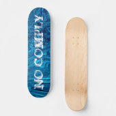 Skater Trick No Compliing on Blue Abalone Fractal Skateboard (Voorkant)