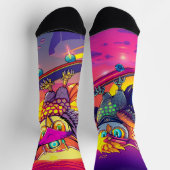 Skater Uilen – Neon Sunset Vibes & Cool Uil Energi Sokken (Top)