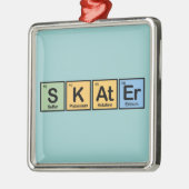 Skater van Elementen Metalen Ornament (Links)