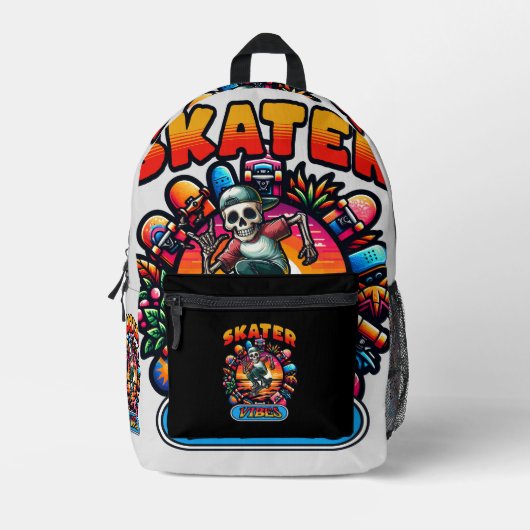 SKATER VIBES! BEDRUKTE RUGZAK (Voorkant)