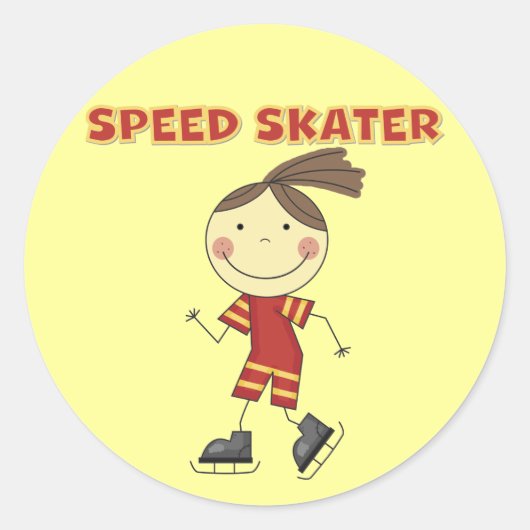 Skaterhemden voor meisjes en Gifts Ronde Sticker (Voorkant)