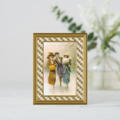 Skaters c. 1890 briefkaart (Staand voorkant)