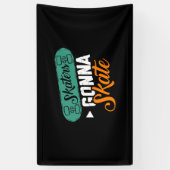 Skaters Gonna Schaats-Cute Roller Derby Roller Ska Spandoek (Verticaal)