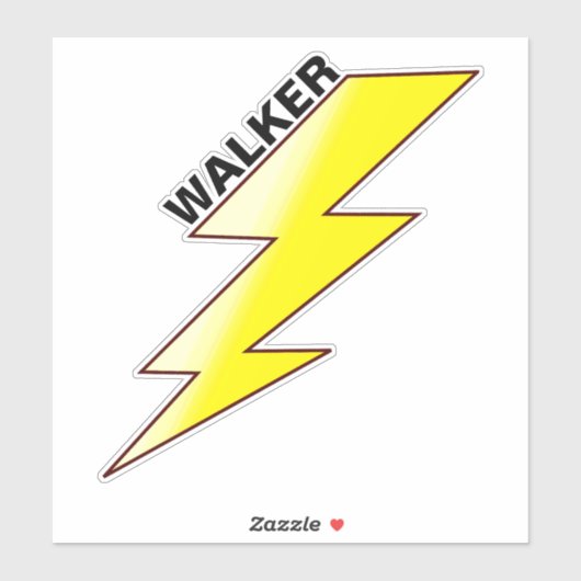Skater's Name & Lightning Bolt Design - Skateboard Sticker (Vel)