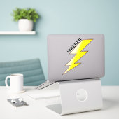 Skater's Name & Lightning Bolt Design - Skateboard Sticker (Laptop op bureau)