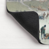 Skaters op het Bois de Boulogne-meer Muismat (Hoek)