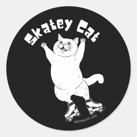 Skatey Cat Sticker (Voorkant)