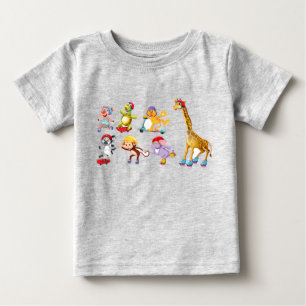 Skating Animals Baby Fine Jersey T-shirt