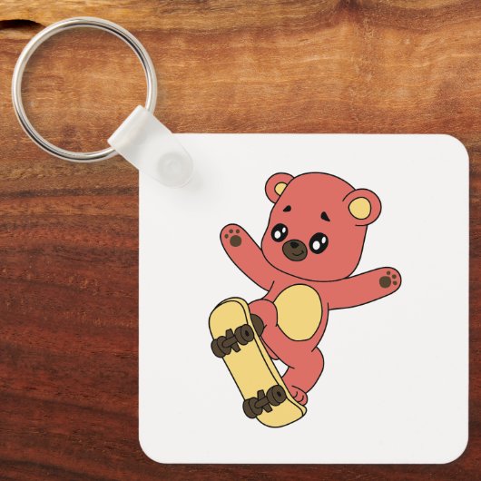 Skating Bear Sleutelhanger (Voorkant)