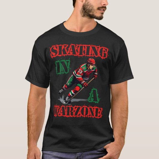 Skating in a warzone t-shirt (Voorkant)