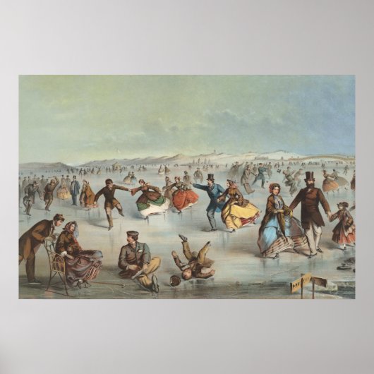Skating in Central Park, New York Poster (Voorkant)