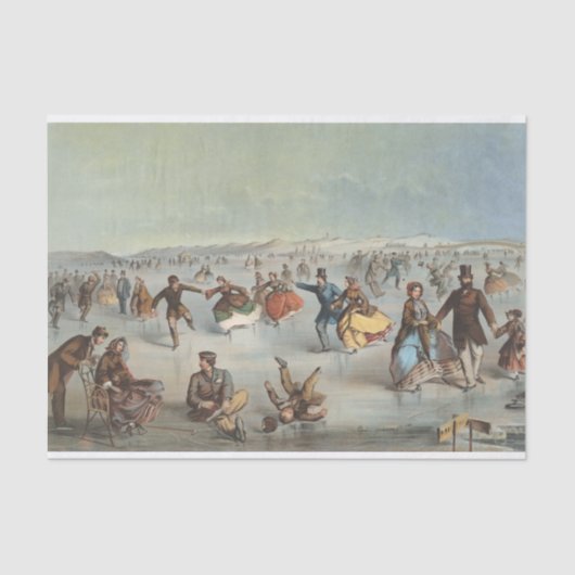 Skating in Central Park, New York Tissuepapier (Voorkant)