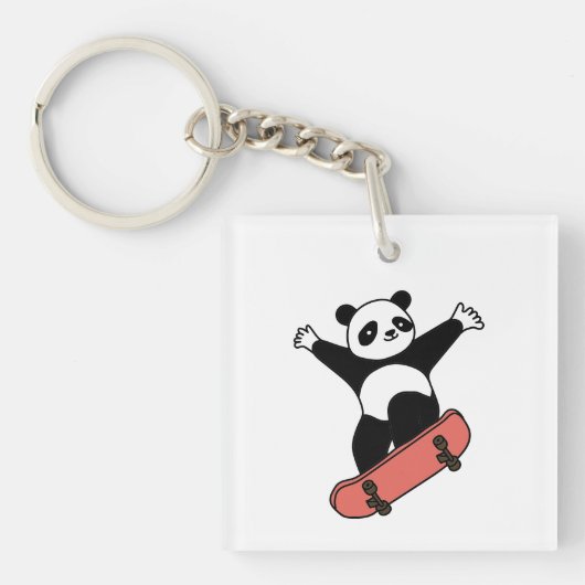 Skating Panda Sleutelhanger (Voorkant)