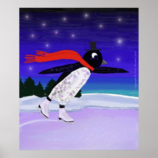 Skating Penguin Poster (Voorkant)