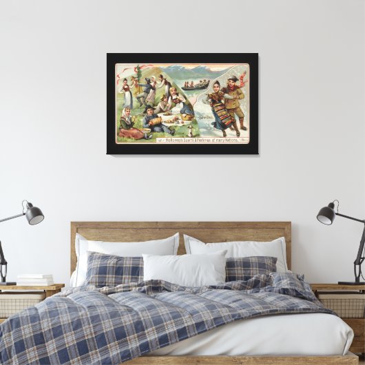 Skating, Picnic, Rowing Boat, Skating Fjord Zweden Canvas Afdruk (Insitu (Slaapkamer))