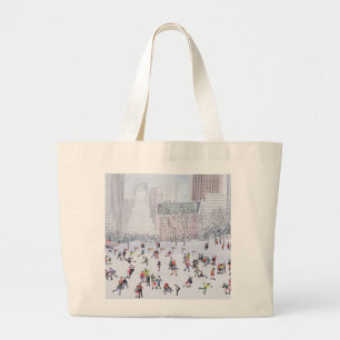 Skating Rink Central Park New York 1994 Grote Tote Bag