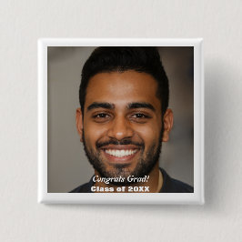 Skaymarts | Afstudeerder Fotocongraten Aangepaste  Vierkante Button 5,1 Cm