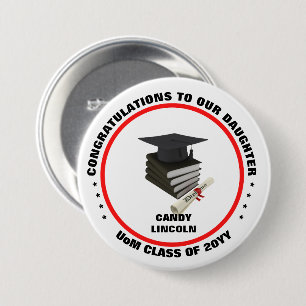 Skaymarts Bereid van het Afstuderen van onze doc Ronde Button 7,6 Cm