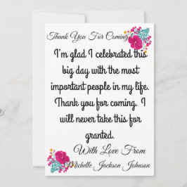 Skaymarts | Bloemrijke bedankkaart voor komst