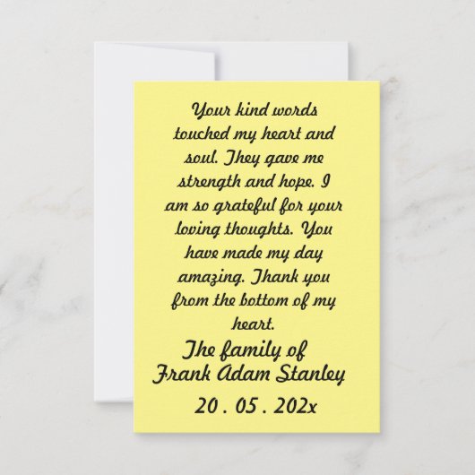 Skaymarts | Carte de remerciement calligraphique e (Devant)