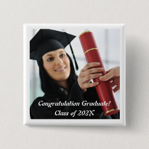 Skaymarts   Gefeliciteerd met onze Afstuderen 202X Vierkante Button 5,1 Cm