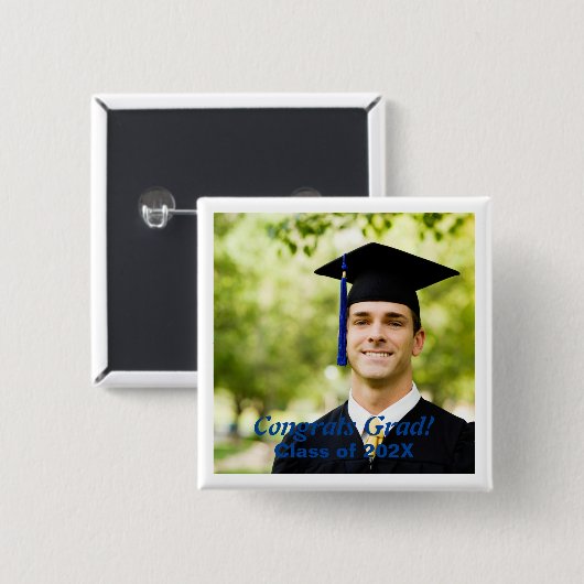 Skaymarts | Gefeliciteerd onze Afstuderen dag Vierkante Button 5,1 Cm (Voorkant /achterkant)