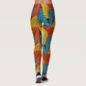SKAYMARTS | Leggings van de Prints van Blauwe Geel (Achterkant)