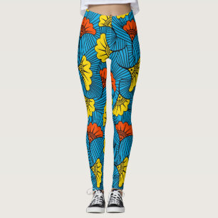 SKAYMARTS Leggings van de Prints van geel Floren