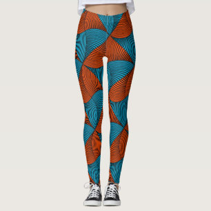 SKAYMARTS Leggings van het Blauwe Patroon Africa