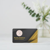 Skaymarts | Minimale zwart-gele QR-code Visitekaartje (Staand voorkant)