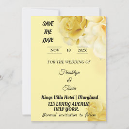 Skaymarts | Romantische gele botanische meetkunde Save The Date
