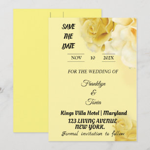 Skaymarts   Romantische gele botanische meetkunde Save The Date