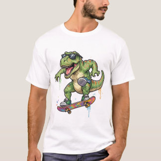 Skeelerende dinosaurus 🦖🛹 t-shirt