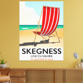 Skegness Lincolnshire strand poster Canvas Afdruk (Insitu (Woonkamer))