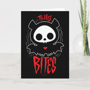 Skelanimals Diego T This Bites Rode Halloween Spok Kaart