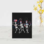 Skelet 4 juli Amerikaanse vlag Skellies Kaart (Gele Bloem)