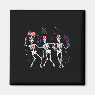 Skelet 4 juli Amerikaanse vlag Skellies Magneet