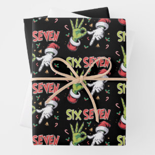 Skelet 6 7 Kerstmis Zes Zeven Meme Kerstmis Inpakpapier Vel