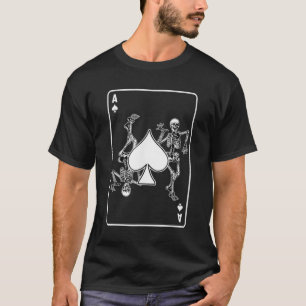 Skelet Ace of Spade-speelkaart Costume Halowe T-shirt