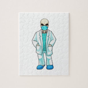 Skelet als Doctor met gezichtsmasker Legpuzzel