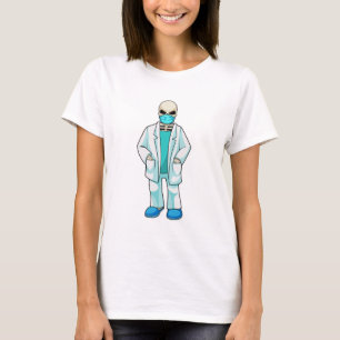Skelet als Doctor met gezichtsmasker T-shirt